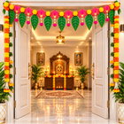 40" Door Hanging Lotus Pan Toran with Marigold Flowers
