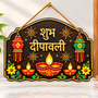 Shubh Diwali Wooden Wall Hanging Decor 30x20cm