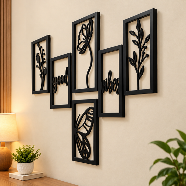 Modern MDF Wall Hanging Art Set (Pack of 6)