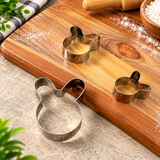 3-Piece Stainless Steel House Cookie Cutter Set for Baking