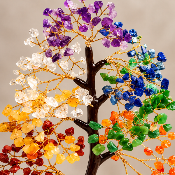 Vastu Gemstone 7-Chakra Crystal Bonsai Tree with LED Light