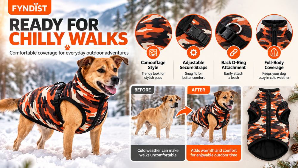 24Inch Waterproof Padded Winter Jacket for Large Dogs Features