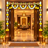 40x36 Inch Pearl & Mirror Work Door Toran