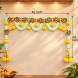 40x36 Inch Pearl & Mirror Work Door Toran