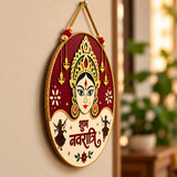 10Inch Auspicious Navratri Maa Durga Wooden Wall Plaque