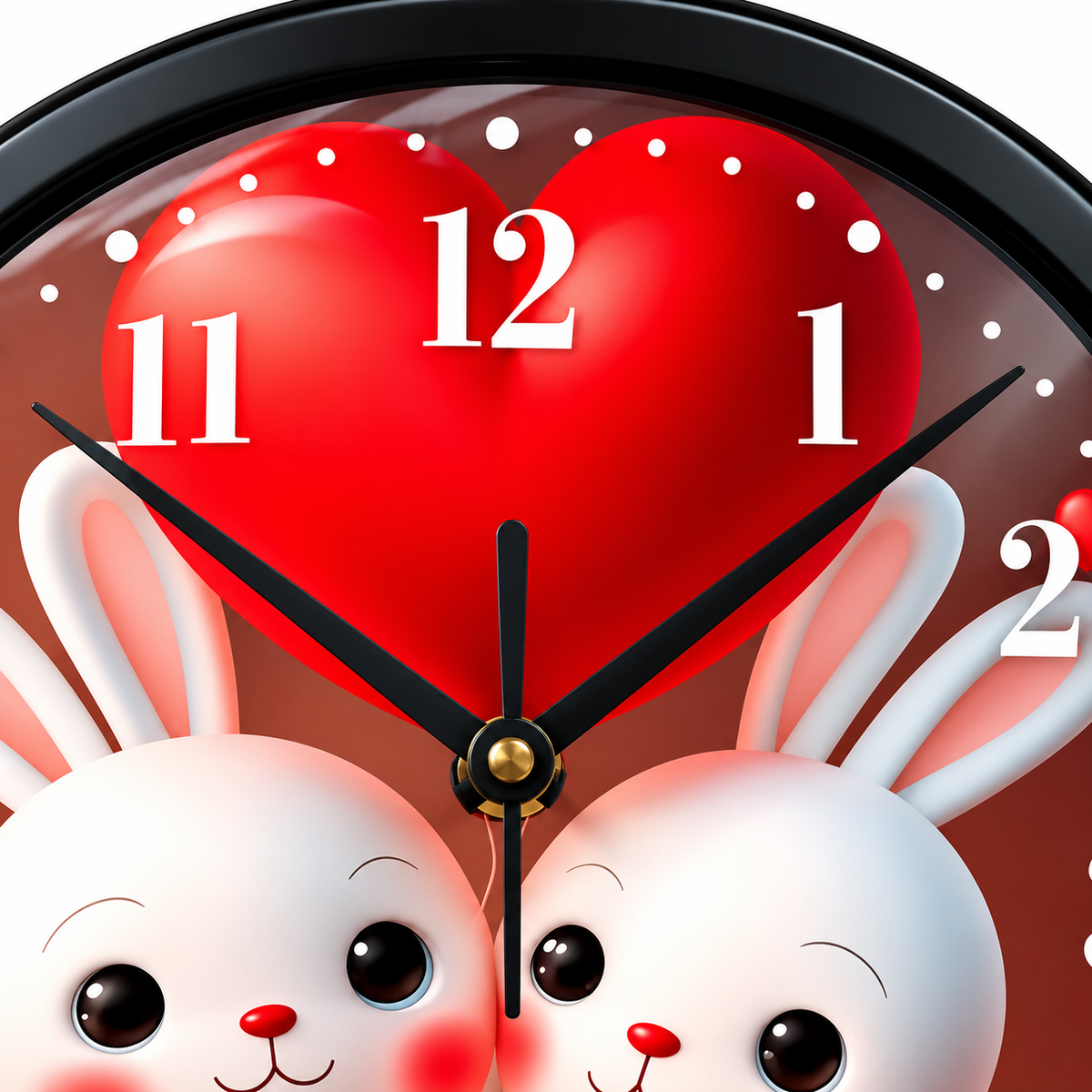 Cute Bunny Heart Analog 10" Wall Clock