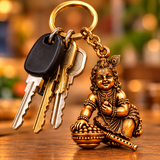 Bal Krishna Makhan Chor Antique Keychain