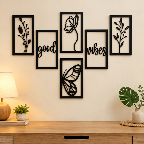 Modern MDF Wall Hanging Art Set (Pack of 6)