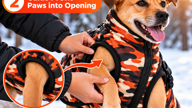 Step 2 - Step 2: Guide Front Paws into Openings