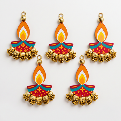 6 Inch Diwali Handcrafted Diya Wall Hanging Set of 5
