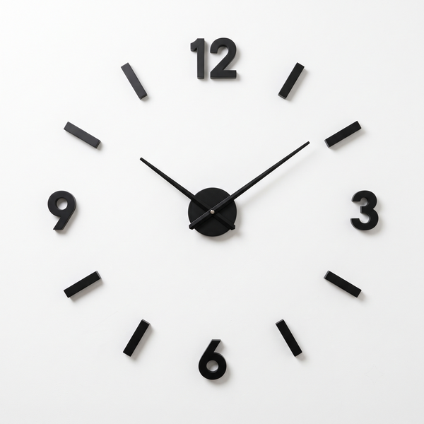 Modern Frameless 3D DIY Black Acrylic 60cm Wall Clock