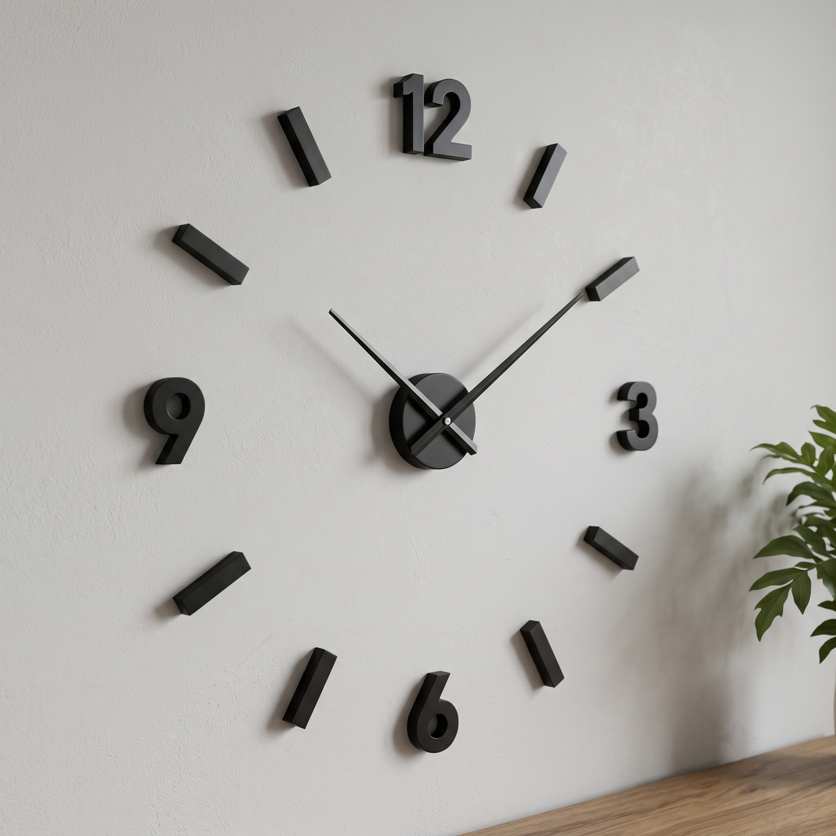 Modern Frameless 3D DIY Black Acrylic 60cm Wall Clock