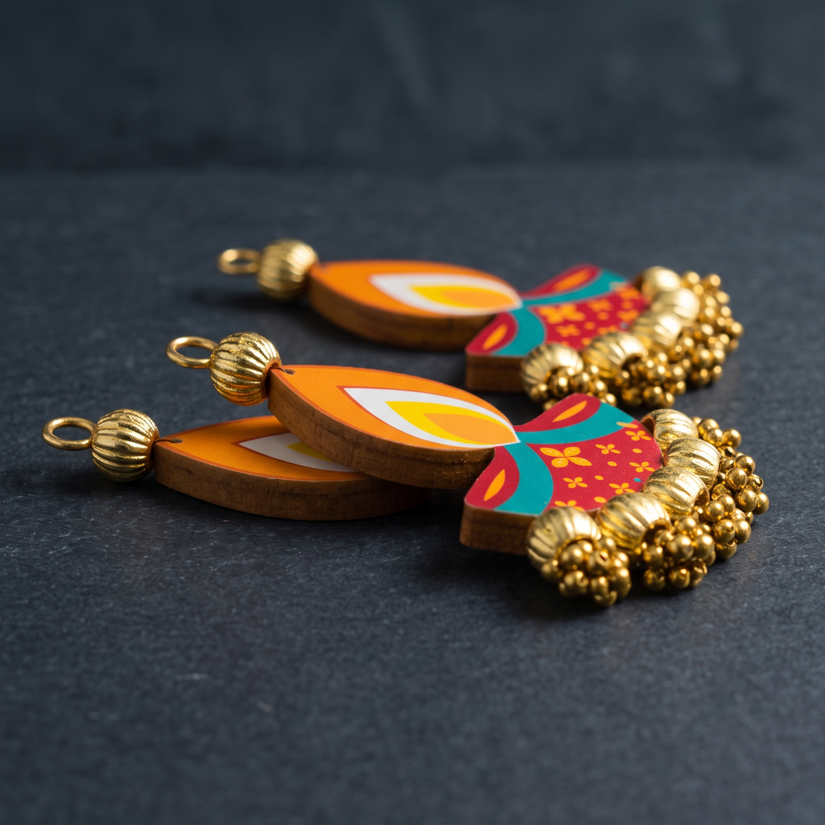 6 Inch Diwali Handcrafted Diya Wall Hanging Set of 5