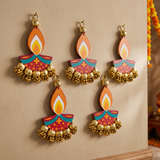6 Inch Diwali Handcrafted Diya Wall Hanging Set of 5