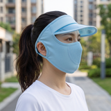 Women's Full Face UV Protection Visor Cap with Breathable Mesh Mask