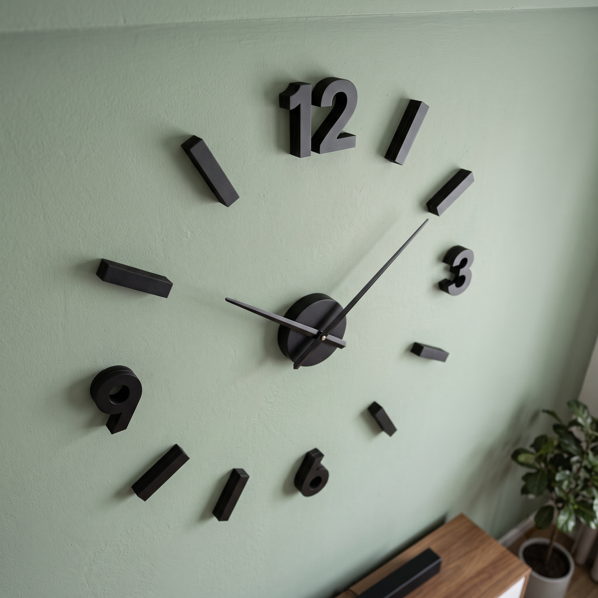 Modern Frameless 3D DIY Black Acrylic 60cm Wall Clock