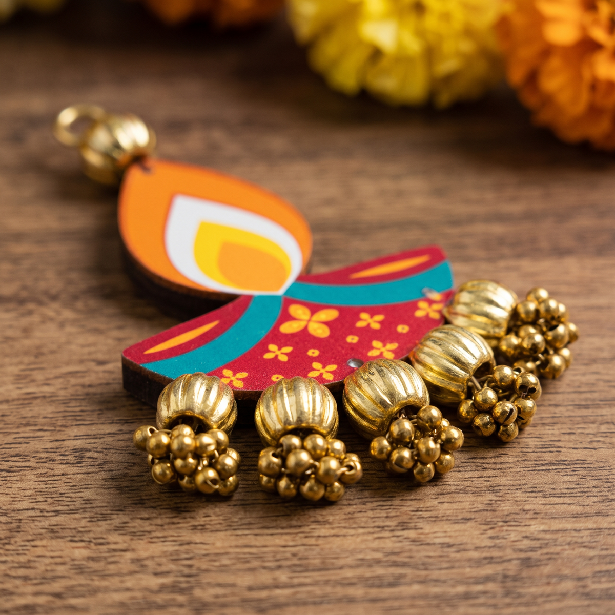 6 Inch Diwali Handcrafted Diya Wall Hanging Set of 5