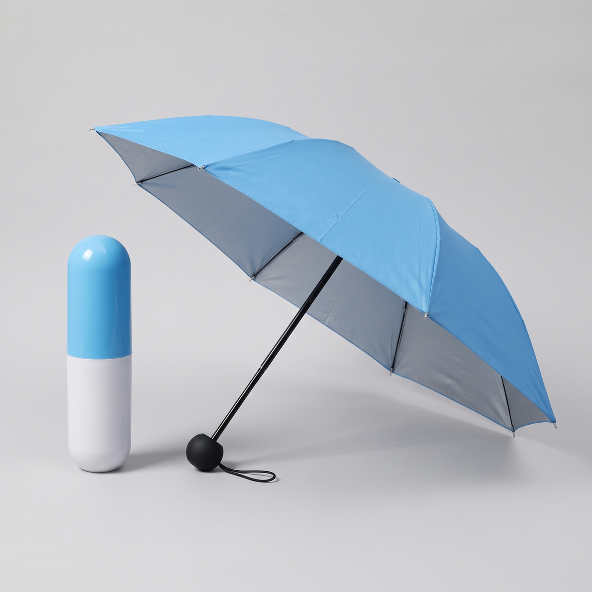 Capsule Shape Mini Folding Umbrella with Storage Case