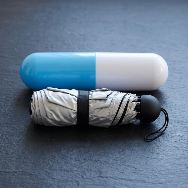 Capsule Shape Mini Folding Umbrella with Storage Case