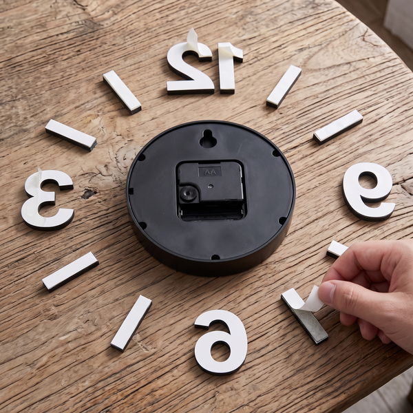 Modern Frameless 3D DIY Black Acrylic 60cm Wall Clock