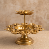 Diwali Urli Bowl Diya Stand with Lotus Candle Holder