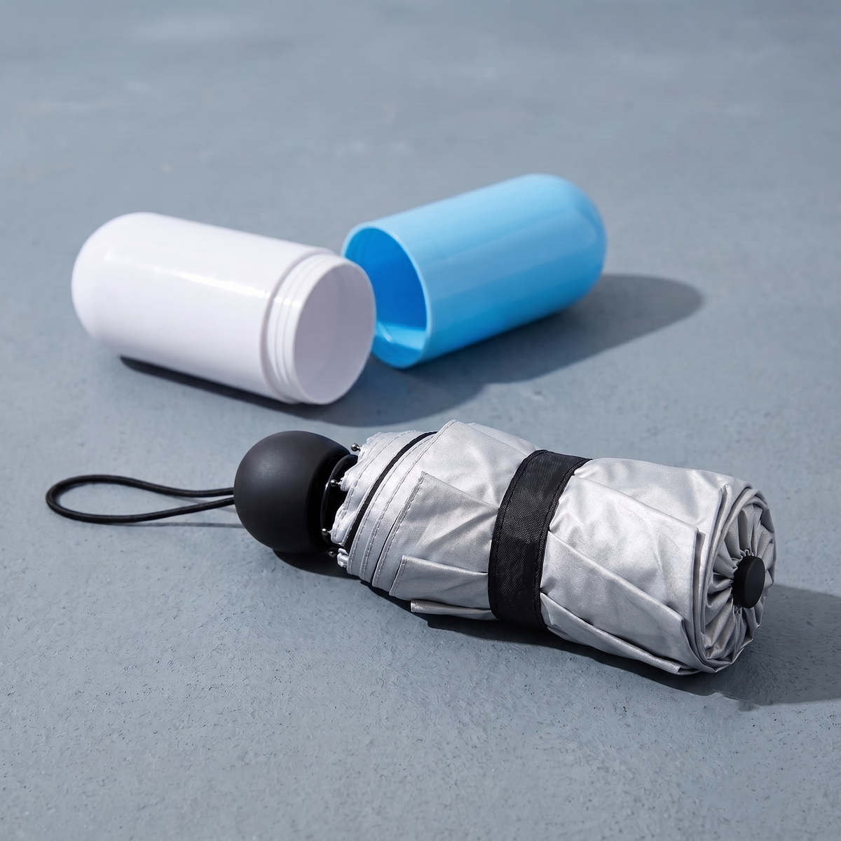 Capsule Shape Mini Folding Umbrella with Storage Case