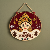 10Inch Auspicious Navratri Maa Durga Wooden Wall Plaque