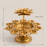 Diwali Urli Bowl Diya Stand with Lotus Candle Holder