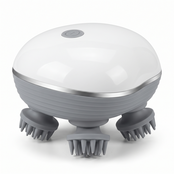 Electric Scalp Massager Brush with 4 Heads & 3 Modes