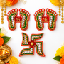 Laxmi Charan & Swastik Gemstone Rangoli Combo (Set of 3)