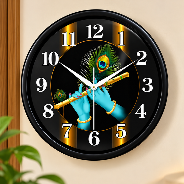 8-Inch Shree Krishna Plastic Wall Clock