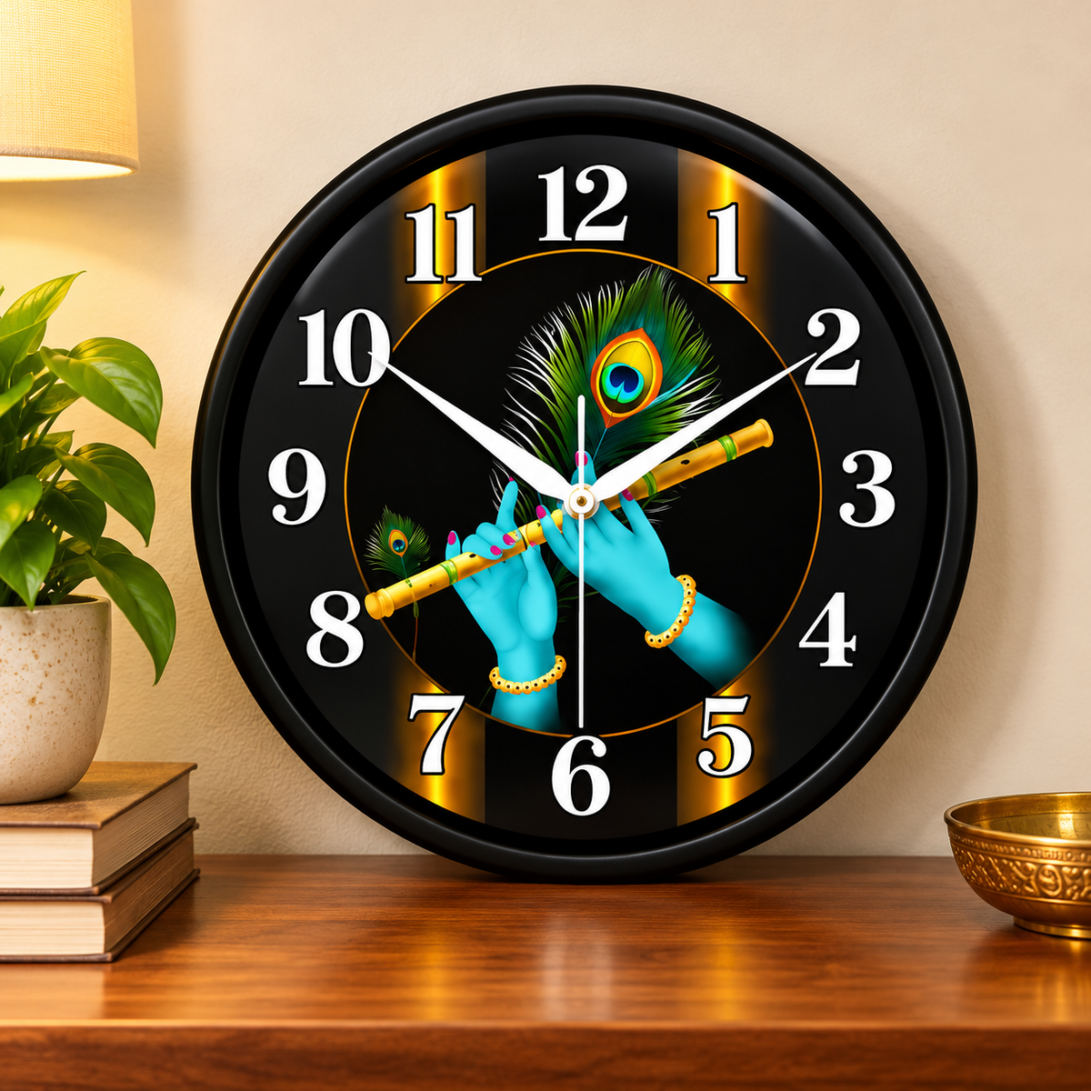 8-Inch Shree Krishna Plastic Wall Clock
