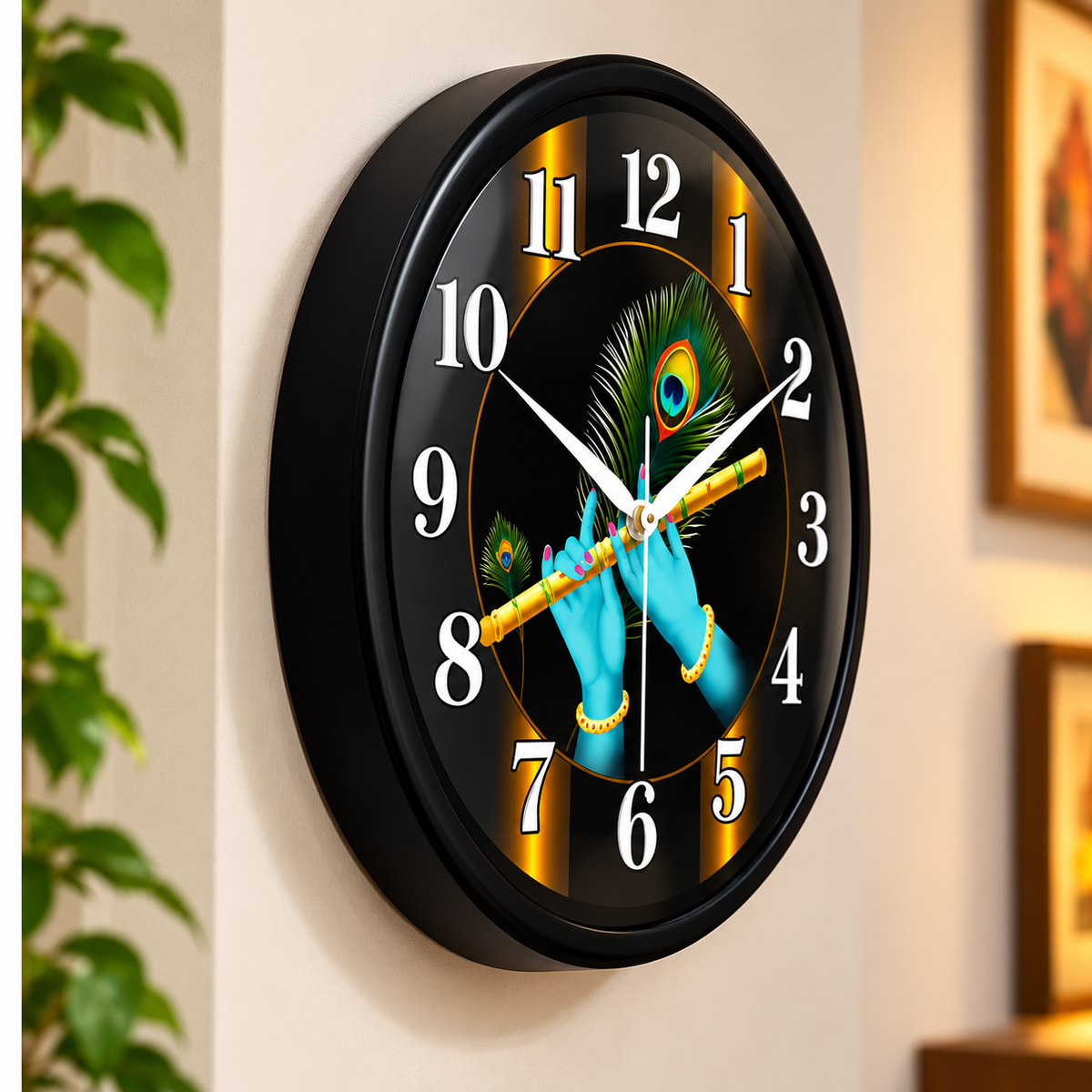 8-Inch Shree Krishna Plastic Wall Clock