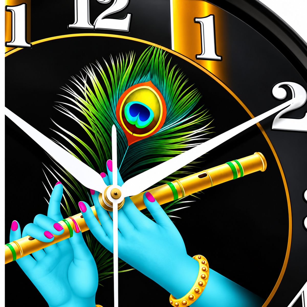 8-Inch Shree Krishna Plastic Wall Clock