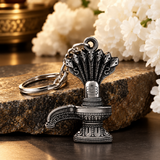 Antique Black Spiritual Shiva Lingam Metal Keychain