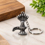 Antique Black Spiritual Shiva Lingam Metal Keychain