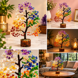 Vastu Gemstone 7-Chakra Crystal Bonsai Tree with LED Light