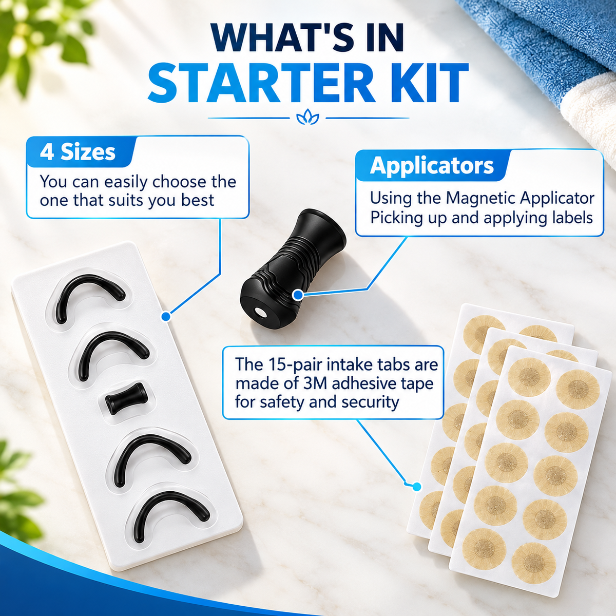 Reusable Snoring Aid Magnetic Nasal Dilator Starter Kit