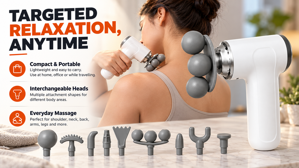 9-in-1 Mini Massage Gun Portable Electric Muscle Massager Features