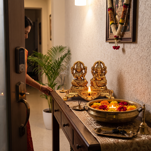 Entrance Foyer Console & Urli Display
