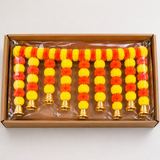 Artificial Marigold Flower Toran with Golden Bells (3.5 Ft)