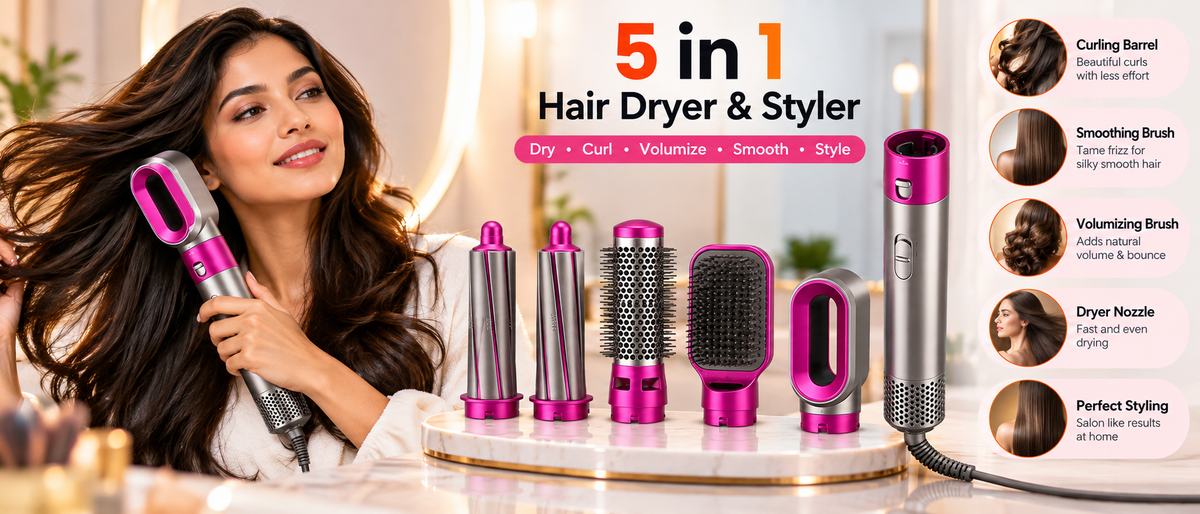 5-in-1 Hair Dryer & Styler – Curl, Straighten, Volumize & Dry Overview