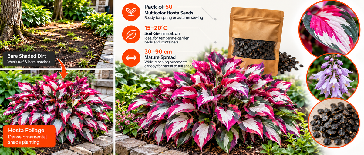 Multicolor Hosta Flower Seeds (50 Pack) Banner 15
