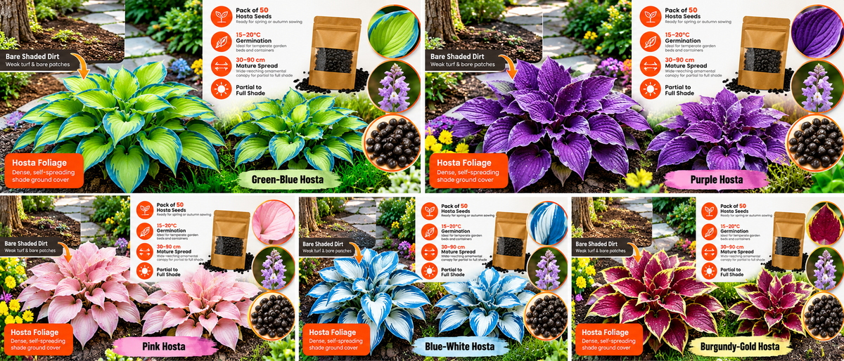 Multicolor Hosta Flower Seeds (50 Pack) Banner 17