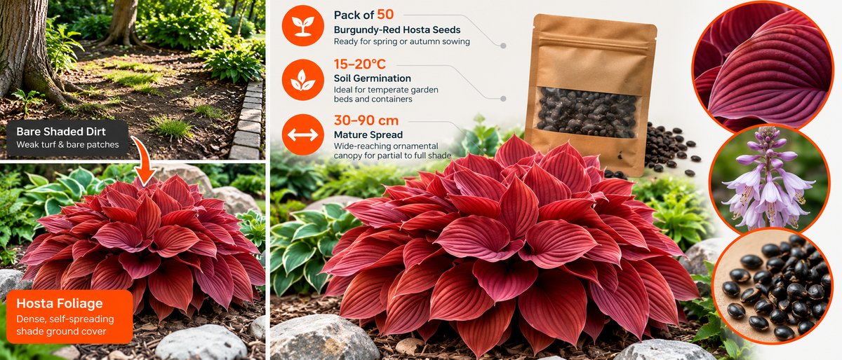 Multicolor Hosta Flower Seeds (50 Pack) Banner 24