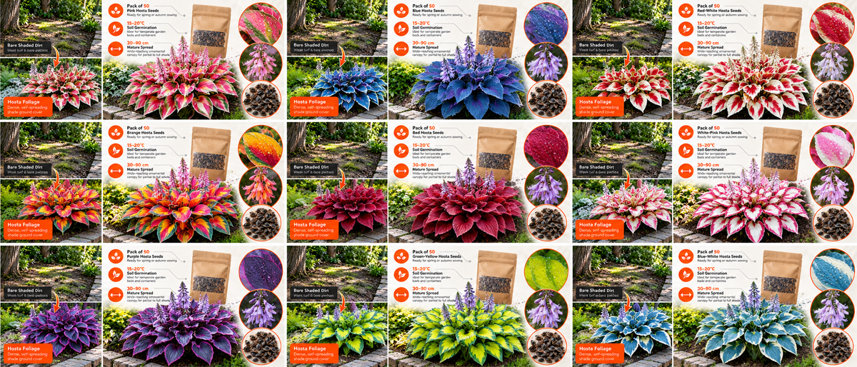 Multicolor Hosta Flower Seeds (50 Pack) Banner 30