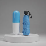 Capsule Shape Mini Folding Umbrella with Storage Case