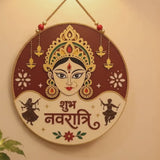 10Inch Auspicious Navratri Maa Durga Wooden Wall Plaque