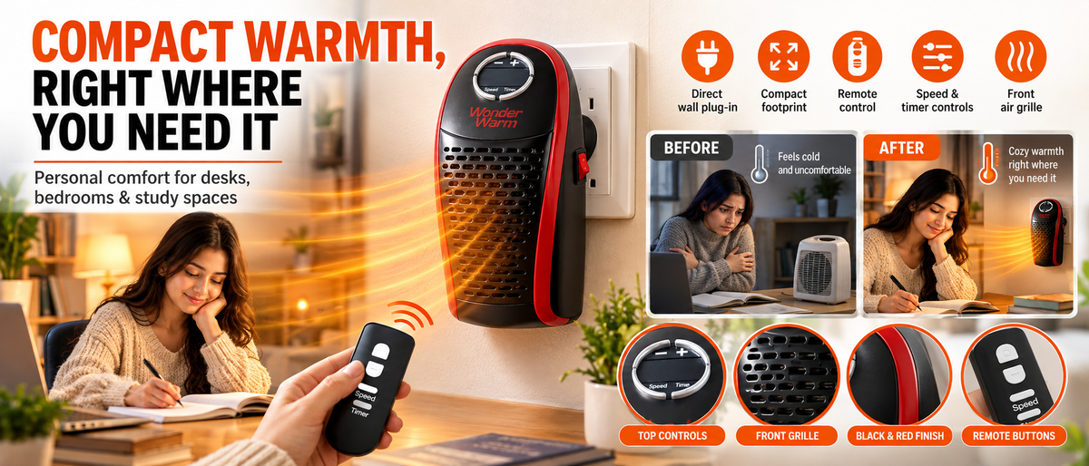 400W Wall Plug Room Heater Overview